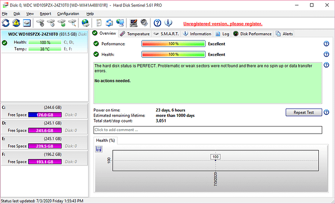 disk health checker